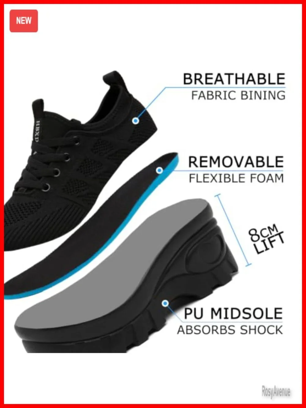 Women's Chunky Platform Wedge Sneakers Comfort Orthopedic Knit Walking Shoes